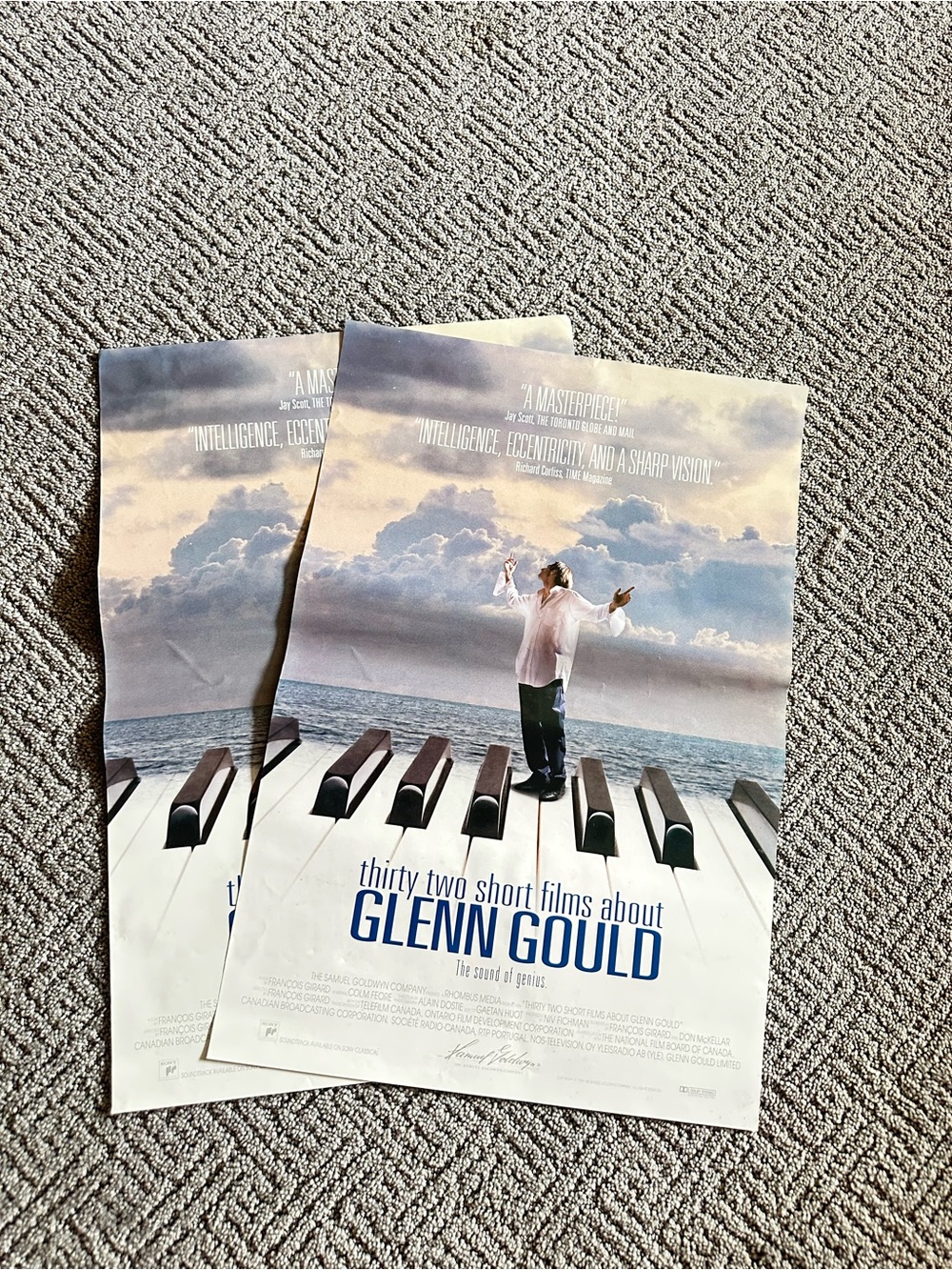 1993 Glenn Gould Movie Posters x2 Unfolded 13.5x20 Arthouse